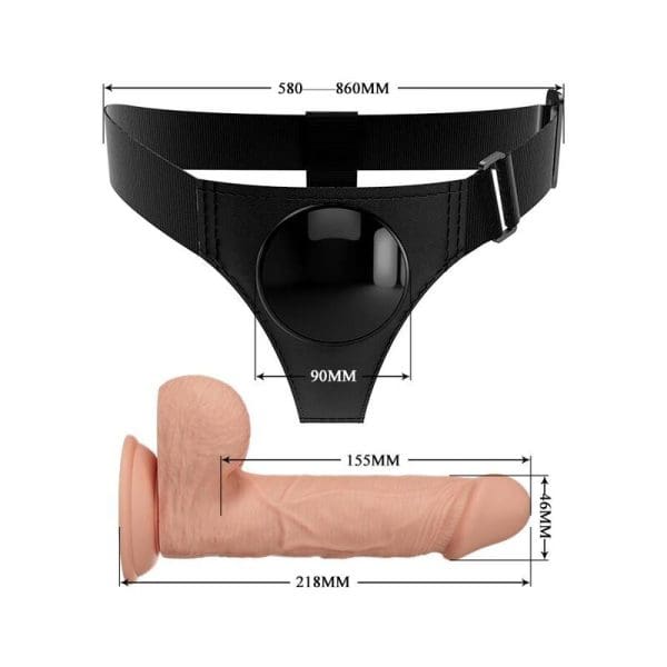 PRETTY LOVE - HARNESS BRIEFS UNIVERSAL HARNESS WITH DILDO JERRY 21.8 CM NATURAL 6